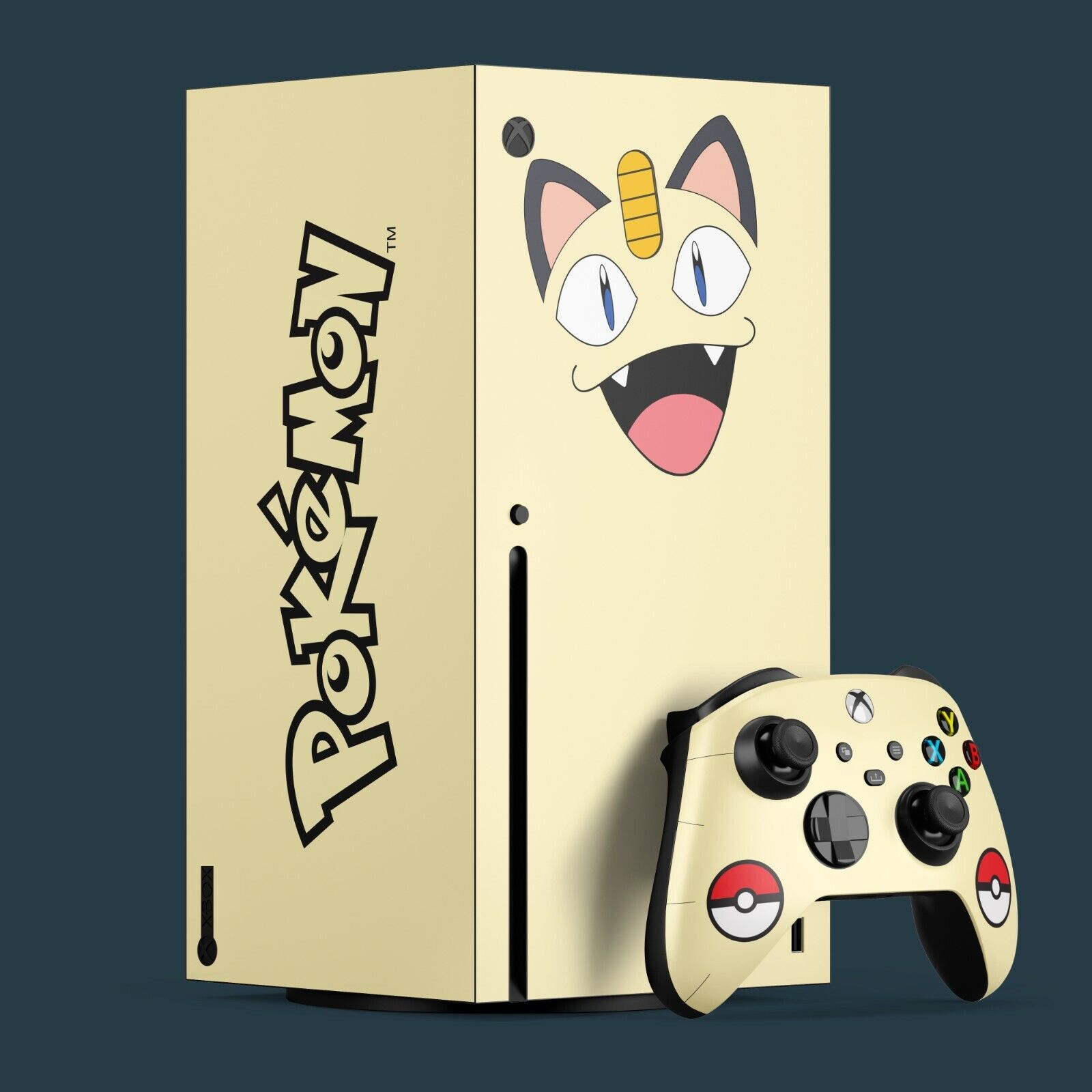 Xbox Series X / S Vinyl Skin & 2x Controller Skins, Pokémon Themed.