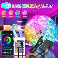 WIFI APP 5050 RGB LED Strip 24K Control With Battery And US plug Power Supply