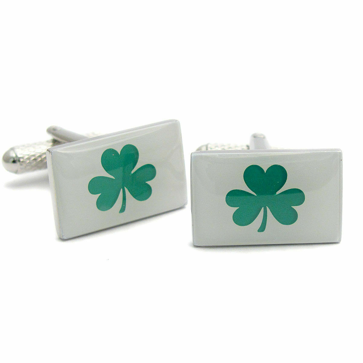 Shamrock Irish Green Cufflinks Onyx Art Ireland in Smart Box - CK119
