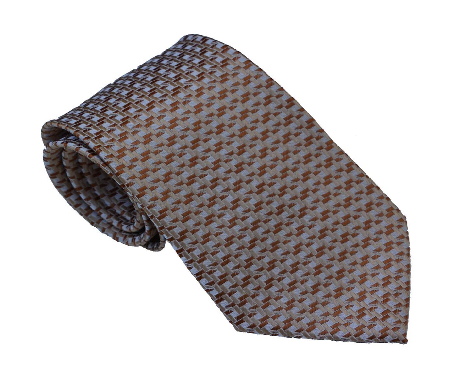 Мужской светло-зеленый и черный полосатый тканый галстук - Изображение 4 из 4