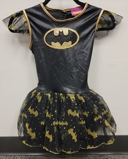 2017 Batgirl Costume Dress with Cape and Eye Mask Size Medium 7-8