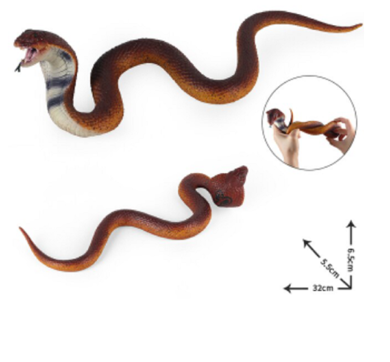 32cm Brown Jungle Snake TPR PVC Toy Wild Animal Figure Kids Gift | eBay