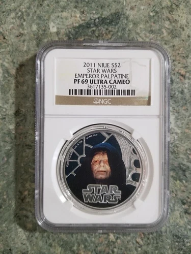 2011 NGC PF69 Niue New Zealand Disney Star Wars Emperor Palpatine 1oz Silver
