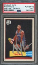 2007-08 Topps #126 Nick Young Signed Rookie Card AUTO PSA Slabbed