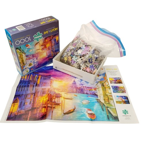 Buffalo Puzzle 1000 Pieces Night & Day Venice City Of Romance 11840 Complete - Picture 8 of 8