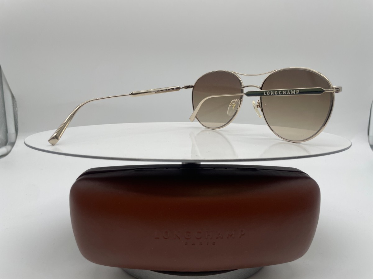 Longchamp LO133S Sunglasses LIGHT GOLD / Grey Gradient Women\'s Longchamp Grey Gradient Pilot Ladies Sunglasses LO133S 715  main image 4