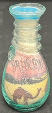 Bahrain Sand Art Bottle Desert Scene with Camels and BAHRAIN Spelled Out 3.75"