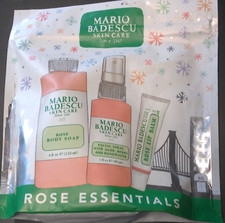 MARIO BADESCU ROSE ESSENTIALS COLLECTION SET OF 3 BODY SOAP/FACIAL SPRAY/LIP BAL