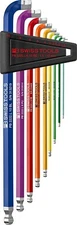 PB Swiss Tools 222LH-10RBCN Multi-Angle Ballend hex wrench set rainbow JAPAN