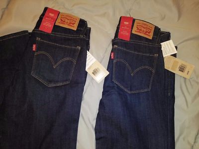 Levi's blue jeans women slimming skinny ankle or 529 curvy bootcut