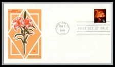 US FDC # 3488 34c Flowers HF  HFddessed 2001, 9p3411