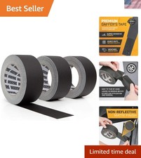 Black Gaffers Tape 2 inch x 30 Yards - 3 Pack Pro Black Gaff Tape - No Residu...
