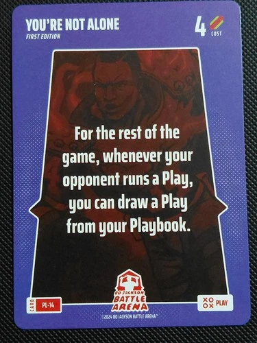 2024 Bo Jackson Battle Arena `You\'re Not Alone` First Edition Play Card.