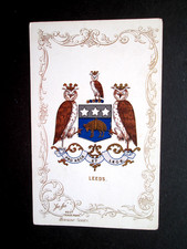 WAPPEN DER STADT LEEDS, YORKSHIRE EINE ALTE GEDRUCKTE KARTE