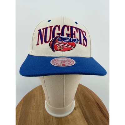 Mitchell and Ness Denver Nuggets Snapback Hat Tan Blue NBA Pro Crown Fit