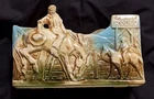 Vintage McCoy USA Pottery Wild West Rodeo Planter Ribbed Cowboy Planter Vase