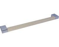 MöBelgriff Metall + Folie Struktur Glanz/Chrom Lochabstand 256 Mm Lxh 296/36 Mm