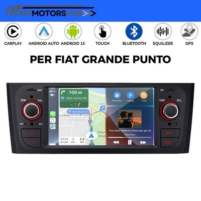 6'' Android 15 CarPlay Car Stereo For Fiat Grande Punto 2005-2013 Ships Wifi 4+64GB
