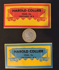 Vintage Mining Decals Harold Collier Coal Co Chattaroy WV Lot Of 2