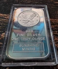 1oz Silver Bar Sunshine Mining SMI - SIGMA VERIFIED - Vintage Eagle Design toned