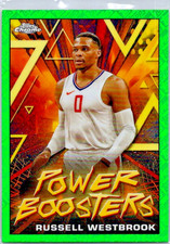 2023-24 Topps Chrome PB-8 Russell Westbrook Power Boosters Refractor Green Logo