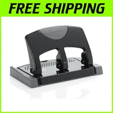 SmartTouch 3 Hole Punch, 45 Sheet Capacity, Black & Silver