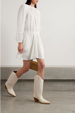 Marant Etoile, Bohemian Ladjo Mini Dress, NEW W TAG, White, Sz 38 FR 10 UK 6 US