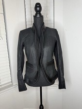 rick owens black leather jacket