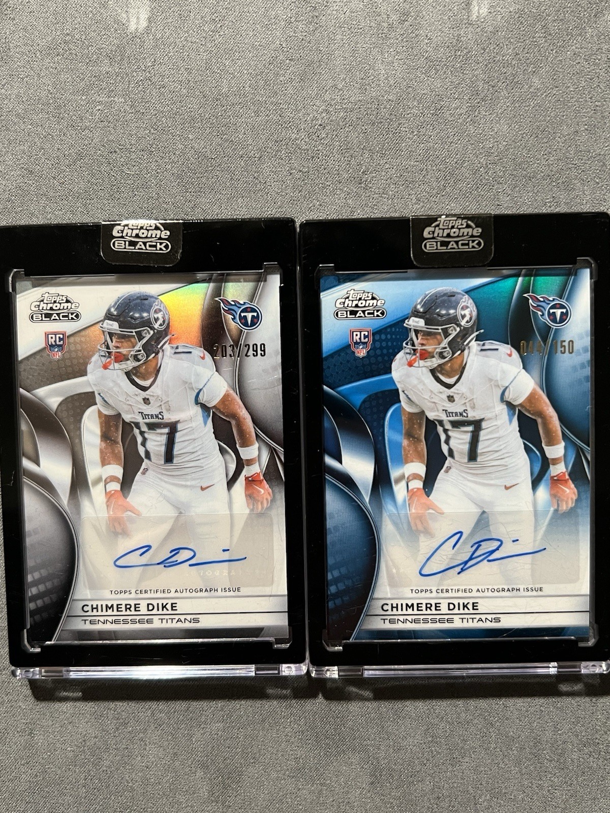 2025 Topps Chrome Black Chimere Dike Rookie Auto Blue Refractor RC #/150-/299