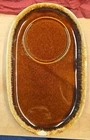 Hull Pottery Brown Drip Glaze 9.5 in Sandwich Soup Snack Plate Tray USA Vintage