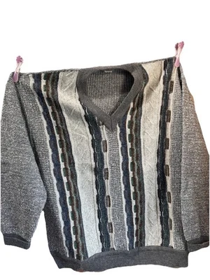 Vintage 90er Strickpullover Coogi Style 3D Knit Gr. 50 Kleidung Fashion Damen - Bild 1 von 4