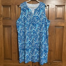 Coolibar UPF 50 Blue Floral Oceanside Tank Dress Women’s Size XXL