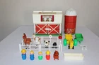 Vintage Fisher Price Little People Family Farm Playset Barn Silo Animals People