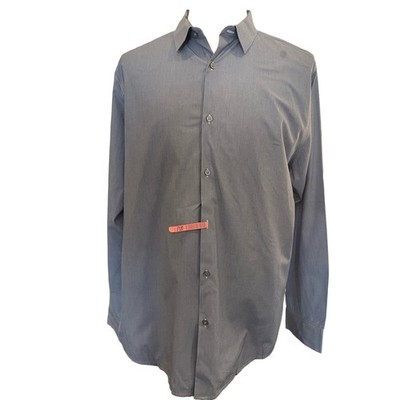 THEORY Blue Casual Button Down Shirt Top Men's size 17 1/2 neck 32/33 sleeve