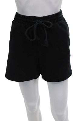 TNA Womens Cozy Fleece Boyfriend Shorts Black Cotton Size Extra Large
