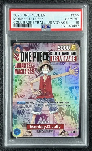 MONKEY D. LUFFY PSA 10 2026 ONE PIECE EN #P-055 COLLEGE BASKETBALL US VOYAGE 487