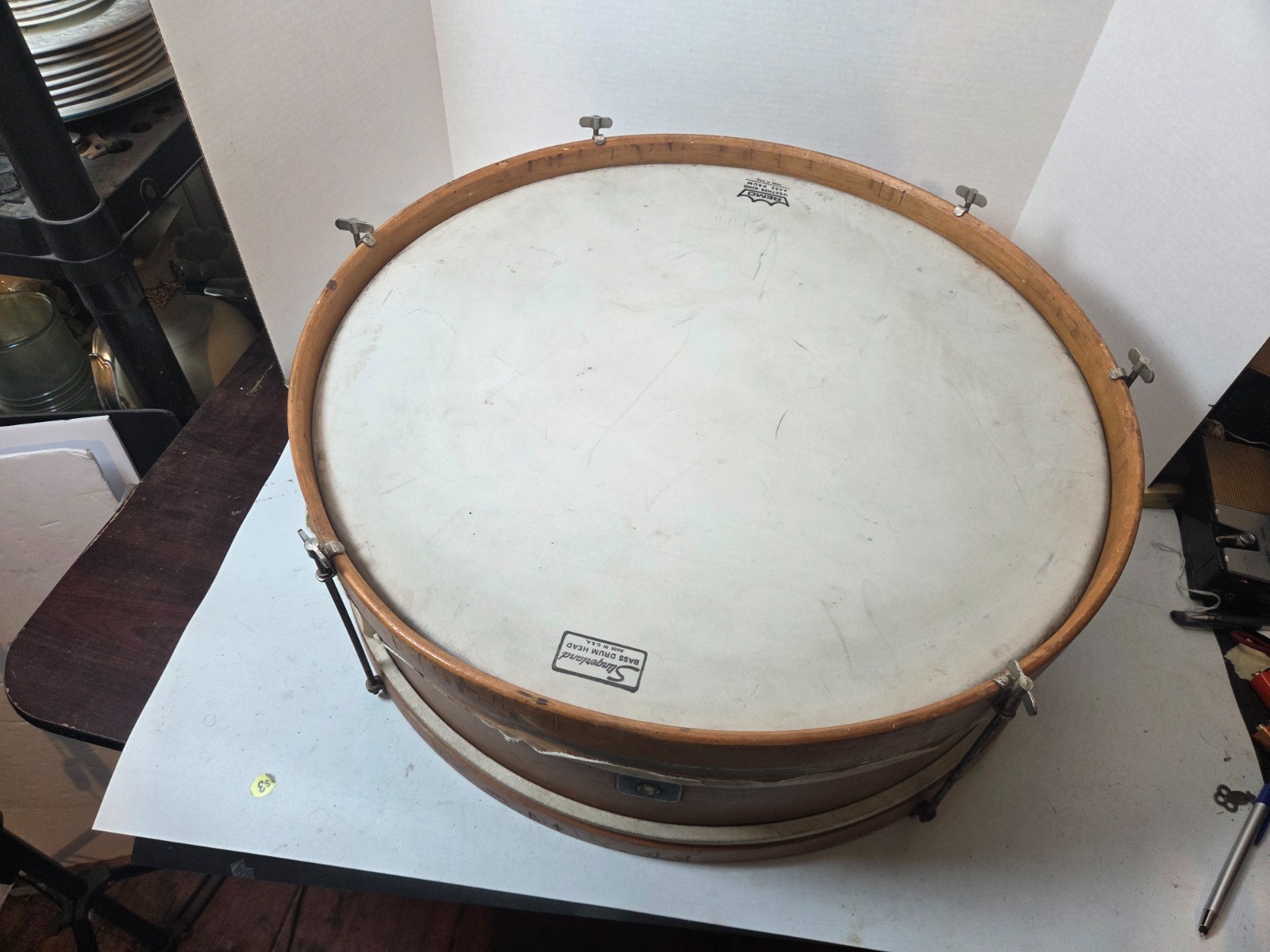 RARE Antique 22" x 8" Ludwig Universal model wood Drum