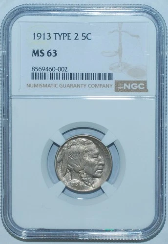 1913 T2 NGC MS63 Type 2 Buffalo Nickel