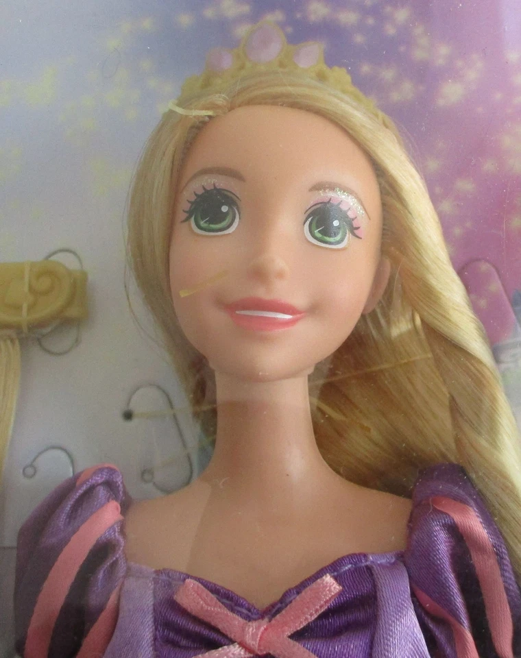 Extensiones de cabello rubia muñeca Barbie Rapunzel enredada Disney nueva en caja Mattel Foto 3 de 4