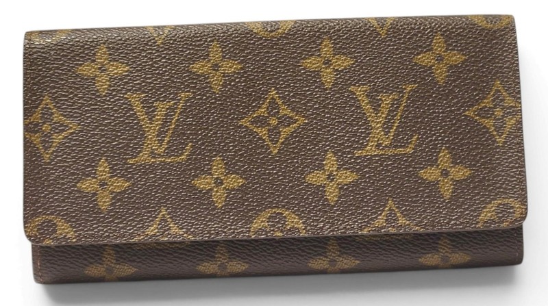 LOUIS VUITTON MONOGRAM 1992 BROWN CANVAS LONG CHECKBOOK BI-FOLD WALLET FRANCE