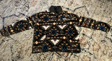 Hooey Fleece Pullover Men XL Aztec Cool Designs Long Sleeved