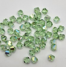 Swarovski Crystal Chrysolite AB Bicone 5301 Beads; 4mm 24pc or 6mm 12pc