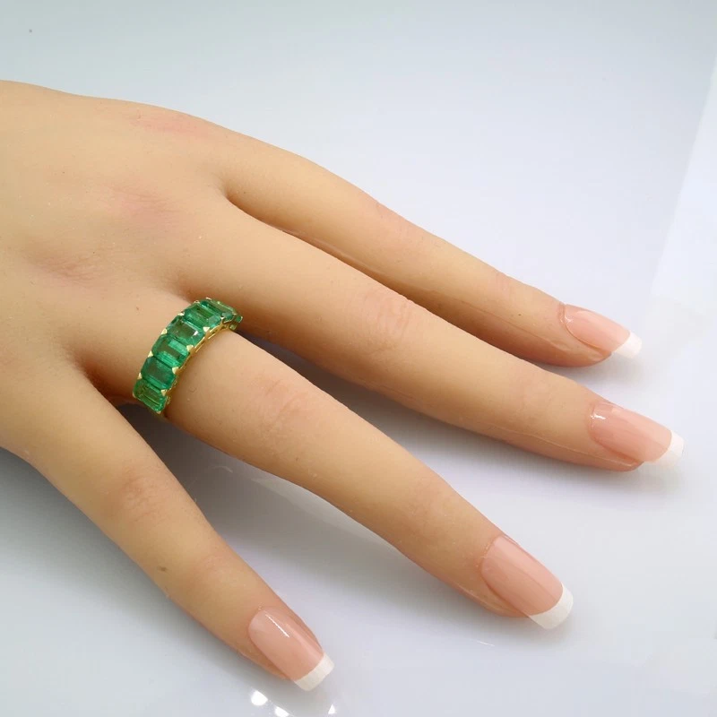 Wert 3.900 Euro Smaragd-Ring  3,80 carat  Oktagonal-Schliff 750er Gelbgold Neu - Bild 3 von 4