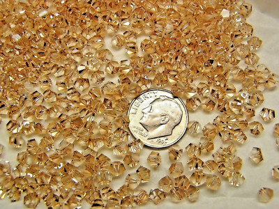 Vintage Swarovski  Crystal Beads #5310 - 4.5mm - GOLDEN SHADOW - Factory Package