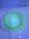 Vintage Princess Green Depression Glass Cake Plate or Serving Plate