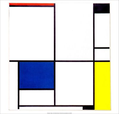 PIET MONDRIAN - Tableau I., 1921 ART PRINT Red Blue Yellow 19.5x19
