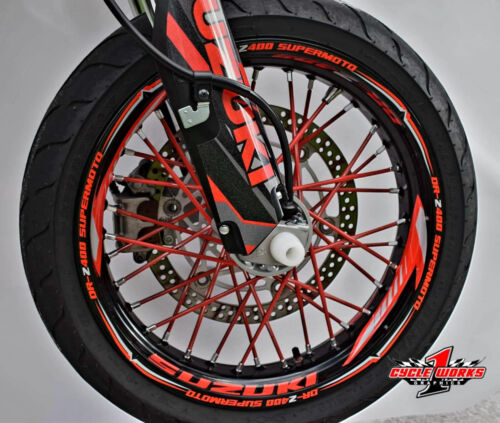 Wheel Stickers for Suzuki DR-Z 400 DRZ SUPERMOTO Rim TapeDecals Graphics D1 - Picture 3 of 4