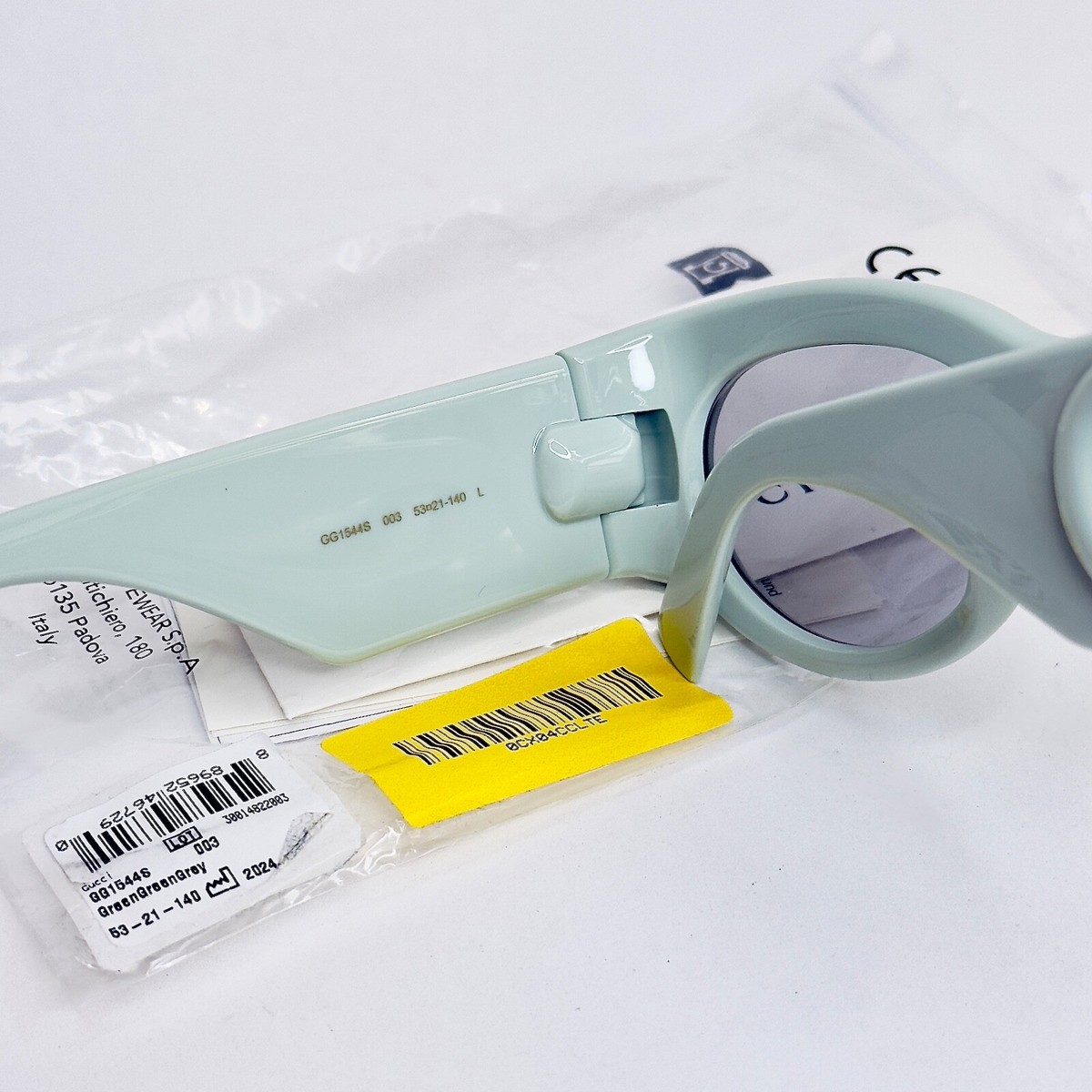 GUCCI LIDO 1544 Sage Green Oval Chunky Logo Gg1544S Sunglasses