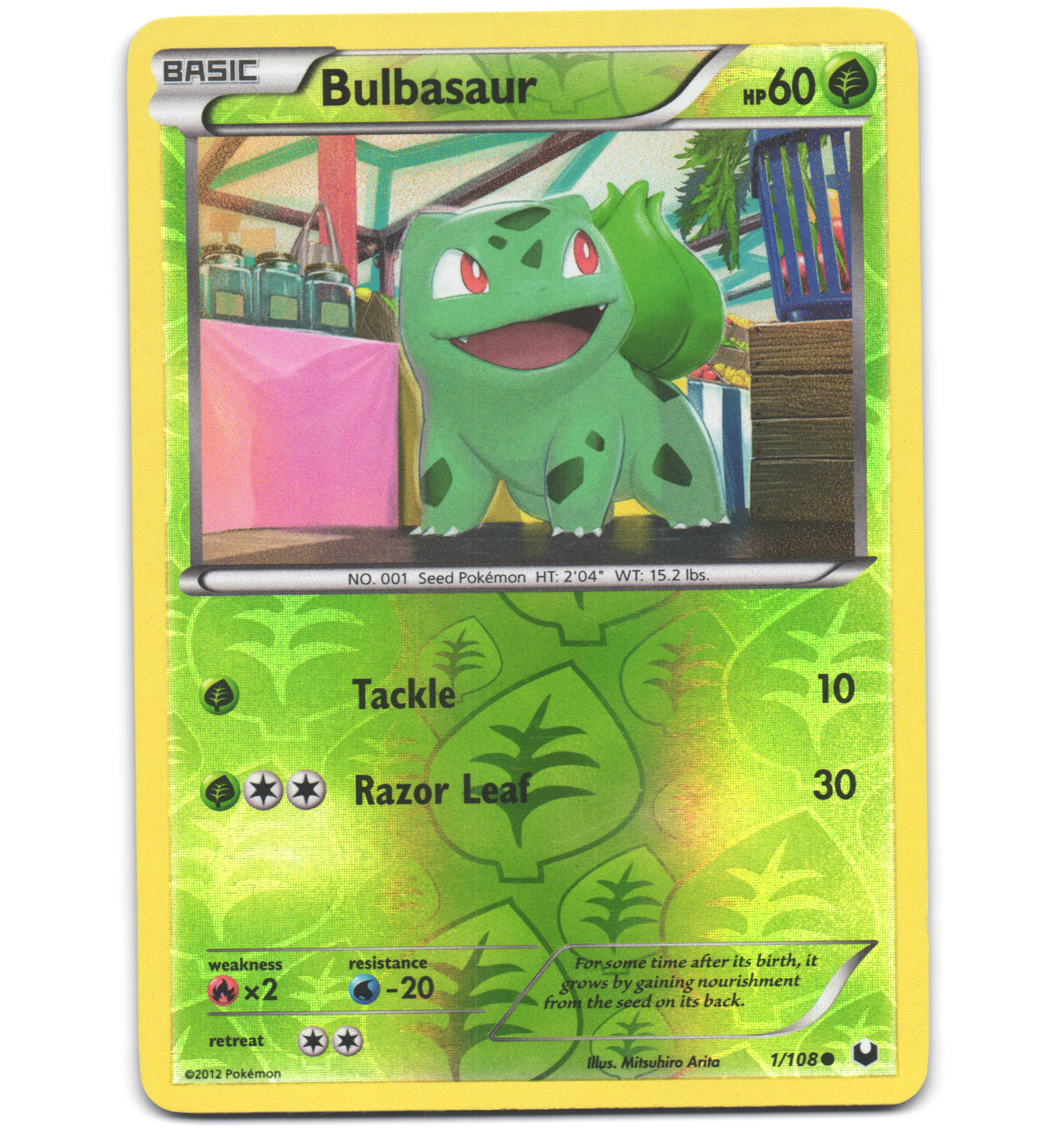 Pokemon 2012 Near Mint NM Bulbasaur Dark Explorers REVERSE 1/108 Card