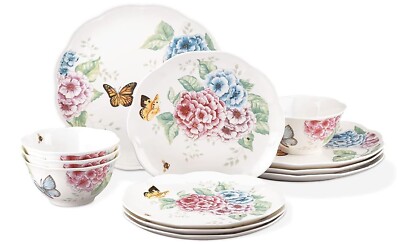 NEW Lenox China BUTTERFLY MEADOW HYDRANGEA -  12 PC Set  - (Service for Four)